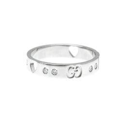 Gucci Icon Amor Ring White Gold (18K) Fashion Diamond Band Ring Silver