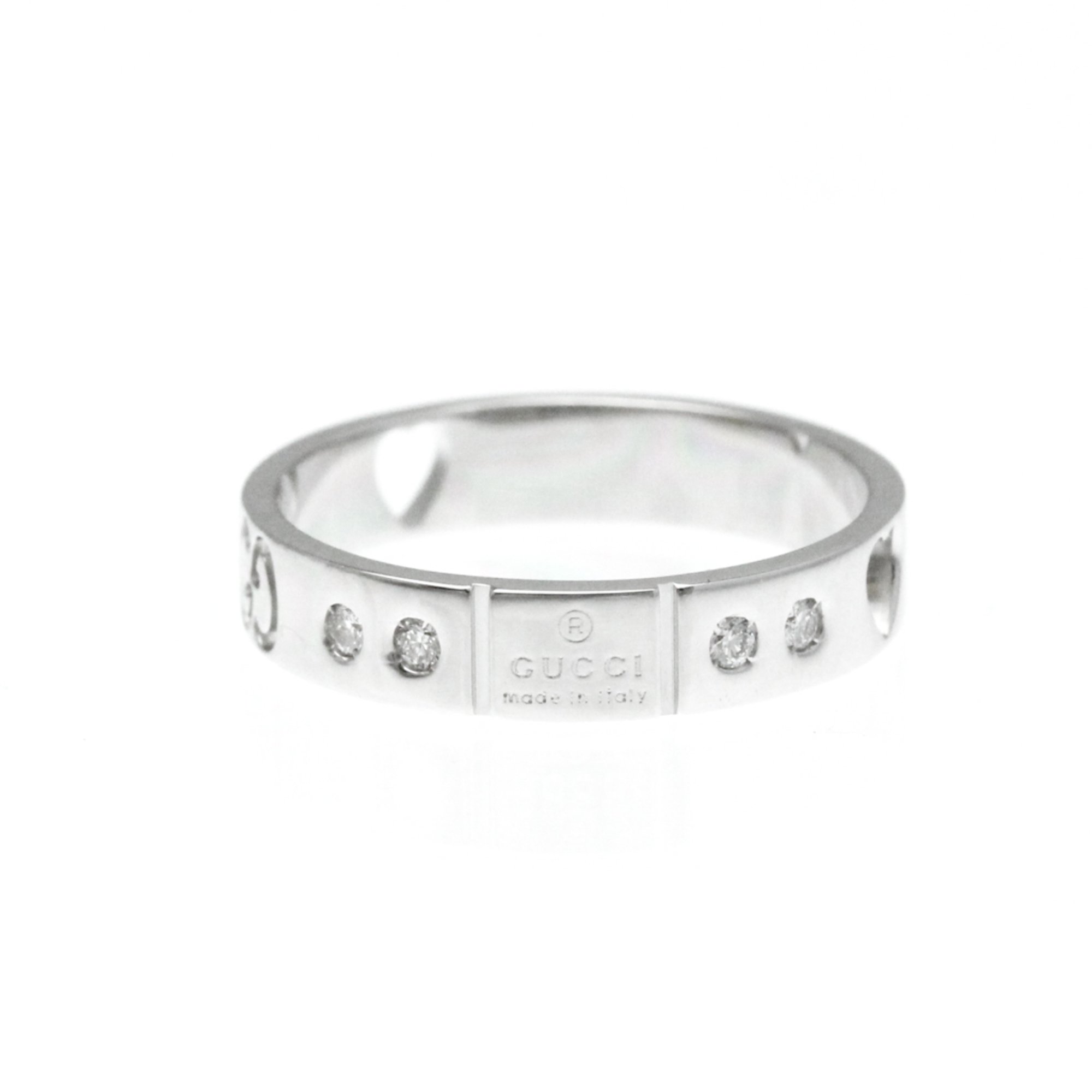 Gucci Icon Amor Ring White Gold (18K) Fashion Diamond Band Ring Silver