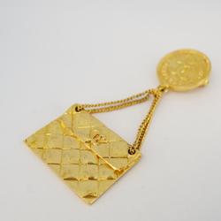 Chanel Brooch Coco Mark Matelasse GP Plated Gold 95A Women's