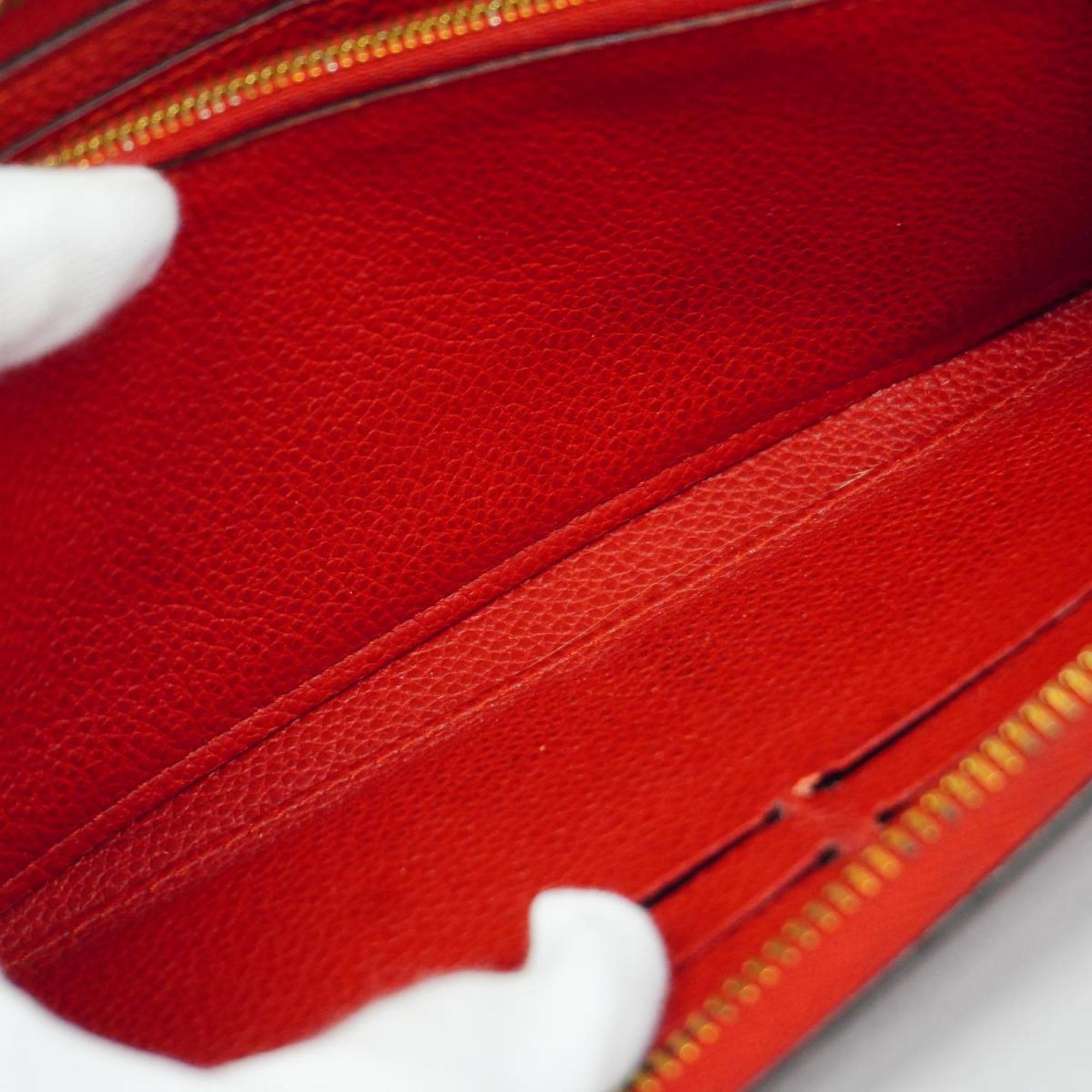 Louis Vuitton Long Wallet Monogram Empreinte Portefeuille Clemence M63698 Scarlet Ladies