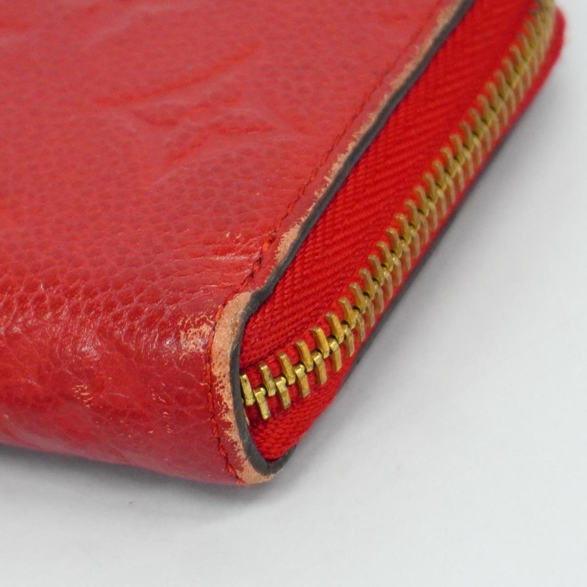 Louis Vuitton Long Wallet Monogram Empreinte Portefeuille Clemence M63698 Scarlet Ladies