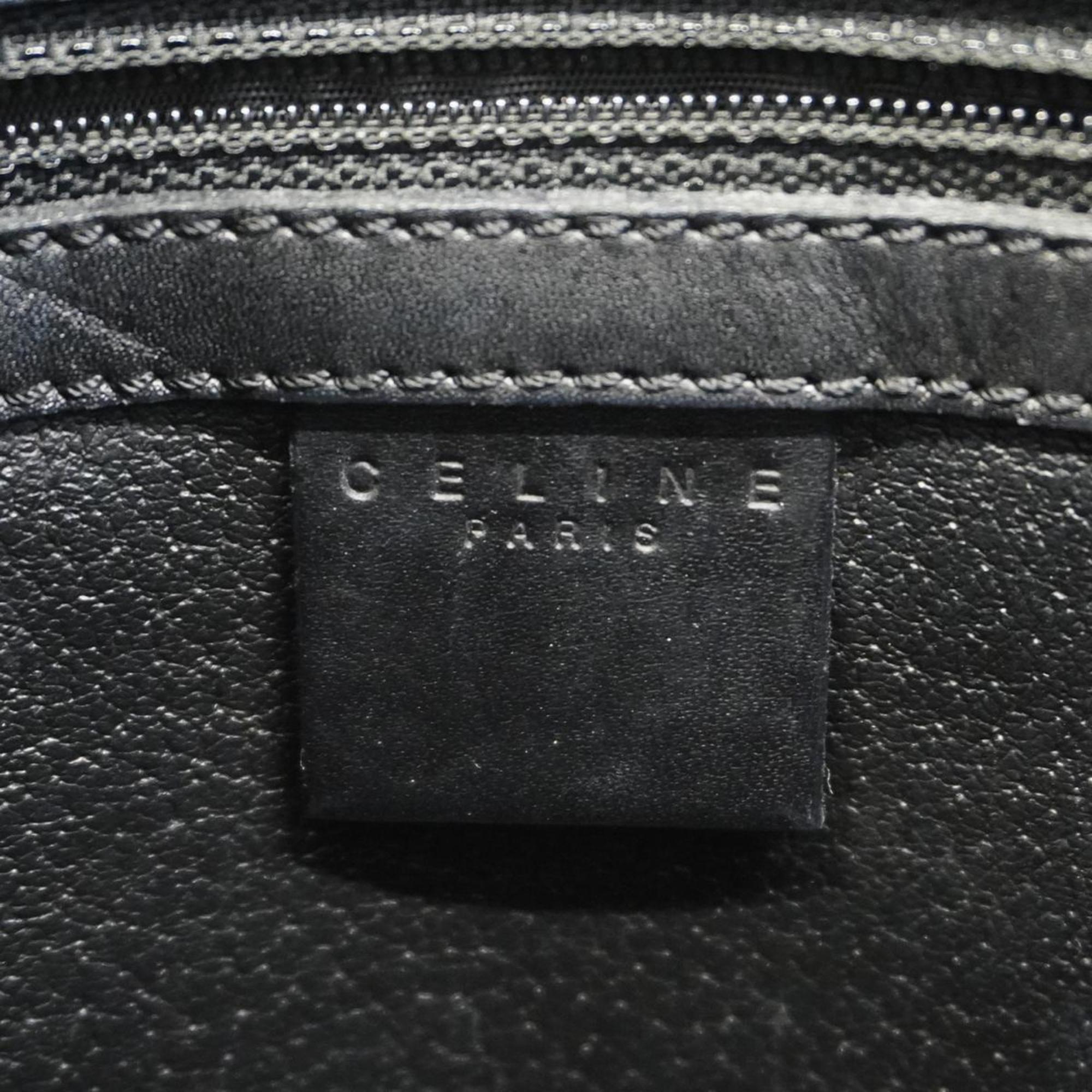 Celine handbag macadam leather black ladies