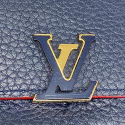 Louis Vuitton Tri-fold Wallet Portefeuille Capucines Compact M63741 Marine Rouge Ladies