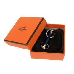 Hermes Mall Strasse Cuir Blue Scarf Ring 0230 HERMES