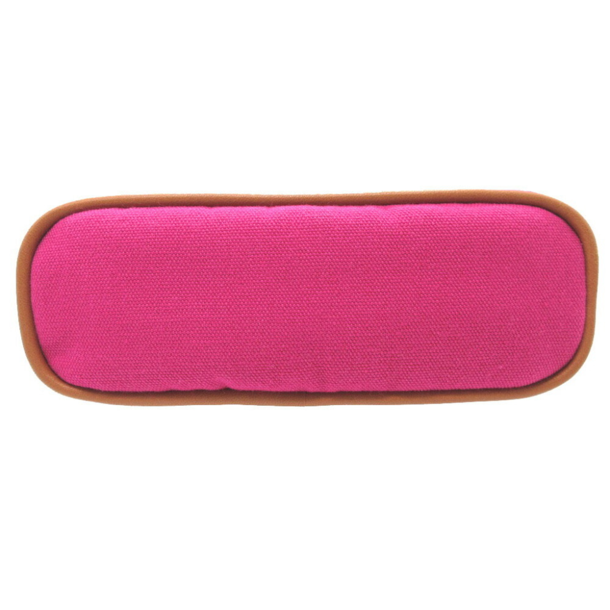 Hermes Bolide Canvas Fuchsia Pink Pouch 1551HERMES