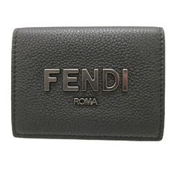 Fendi 7M0280 Signature Leather Black Compact Wallet Tri-fold 1266-8FENDI