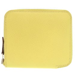 Hermes Azap Compact Silk In Epsom Leather Jaune Poussin Z Stamp () Bi-fold Wallet 0687 HERMES