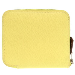 Hermes Azap Compact Silk In Epsom Leather Jaune Poussin Z Stamp () Bi-fold Wallet 0687 HERMES