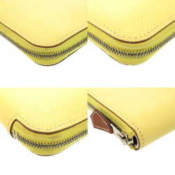 Hermes Azap Compact Silk In Epsom Leather Jaune Poussin Z Stamp () Bi-fold Wallet 0687 HERMES