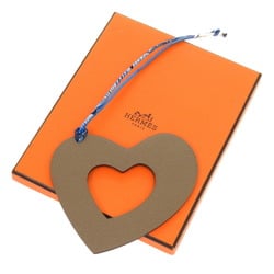 Hermes Petite H Heart Epsom Togo Blue Bag Charm Keychain 0802 HERMES