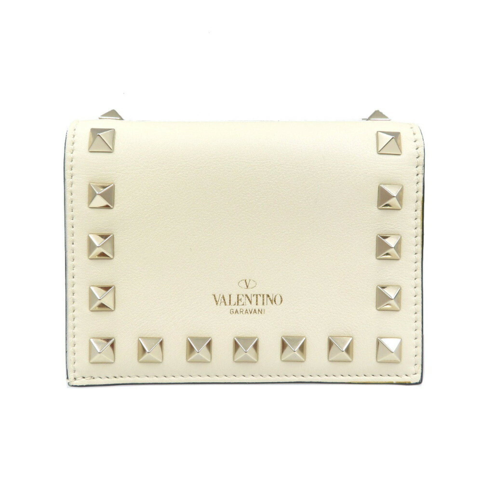 Valentino PW2P0P39BOL Leather Off-White Compact Wallet Bi-fold 0996VALENTINO