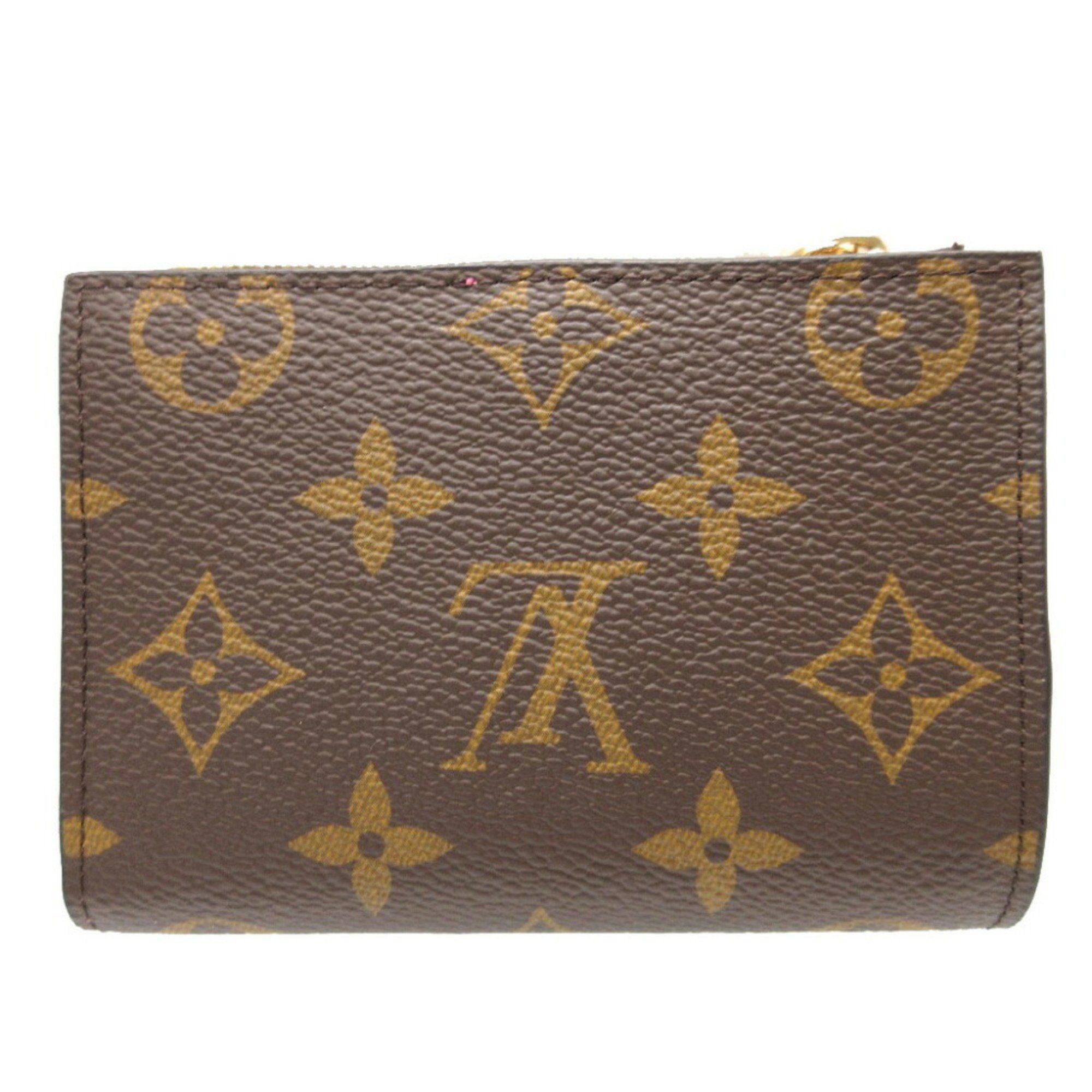 Louis Vuitton M82383 Monogram Portefeuille Lisa IC Chip Rose Lollipop Compact Wallet Bi-fold 1266-9LOUIS VUITTON