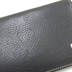 Cartier Business Card Holder C de Dark Brown Leather Pass Case Men's