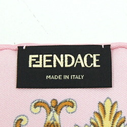 FENDI VERSACE Scarf Muffler Collaboration Pink Brown Silk Medusa Zucca Pattern Accessory Women Men FENDACE