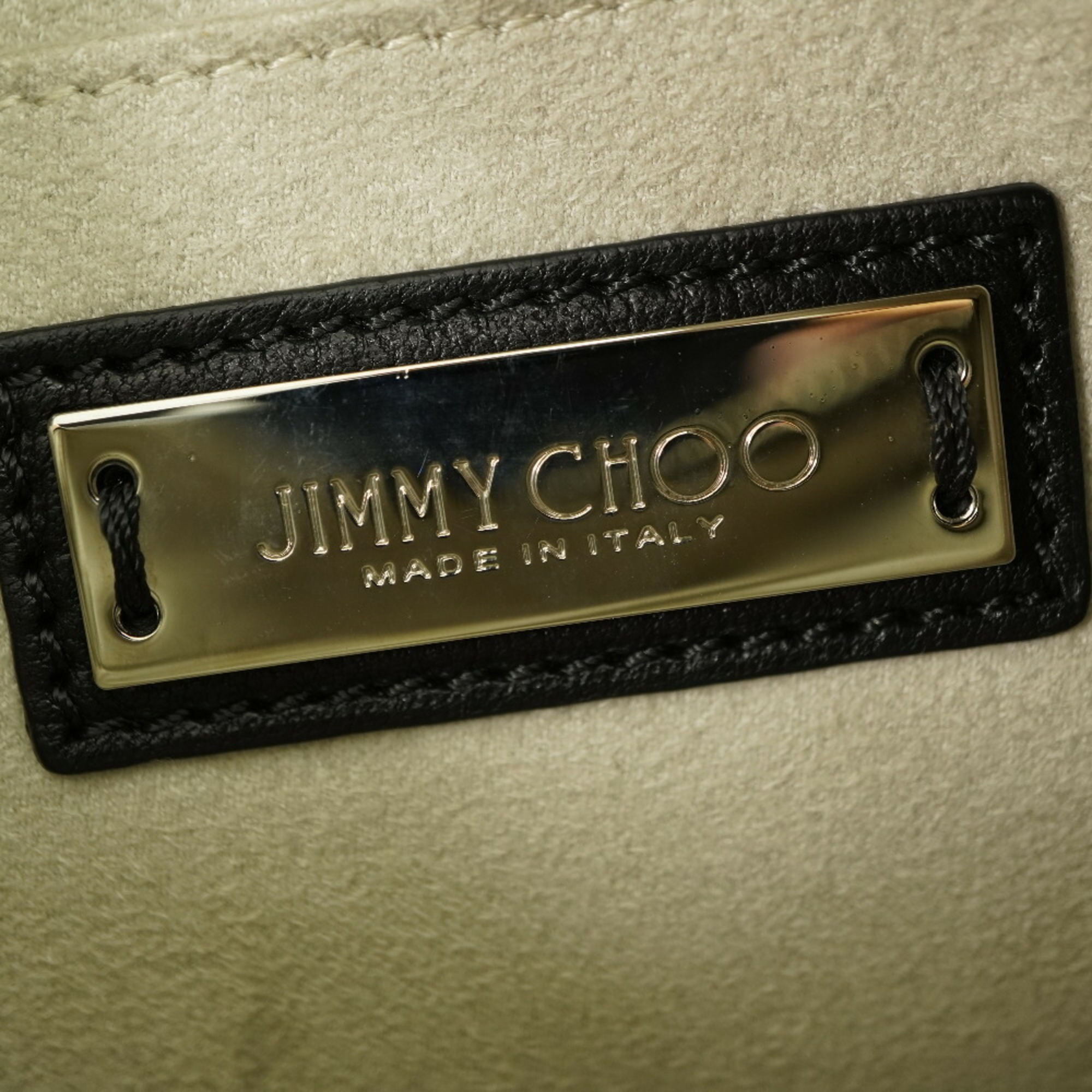 Jimmy Choo Pimlico Shoulder Tote Bag Leather Black/Silver Black 0131JIMMY CHOO With Strap