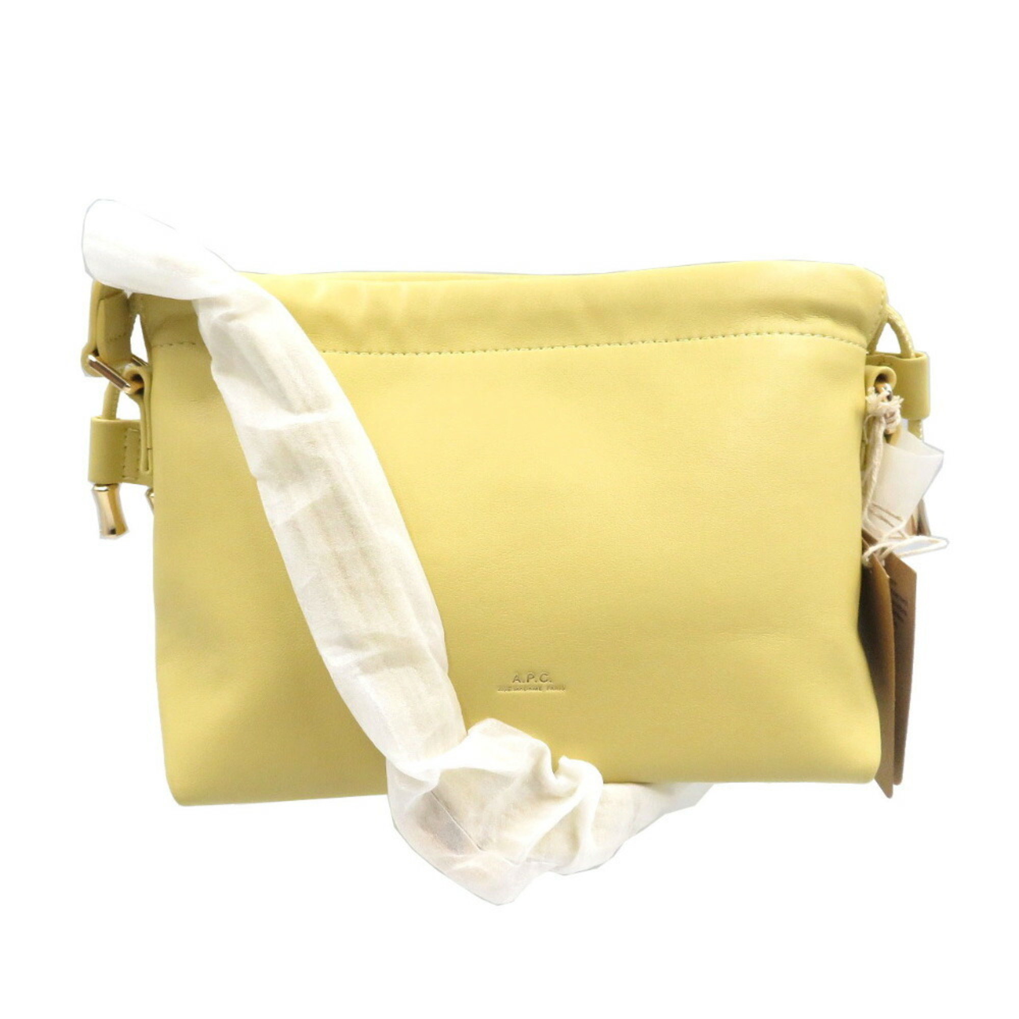 A.P.C. ninon mini PUAAT-F61582 polyurethane polyester pale yellow shoulder bag 0917A.P.C.