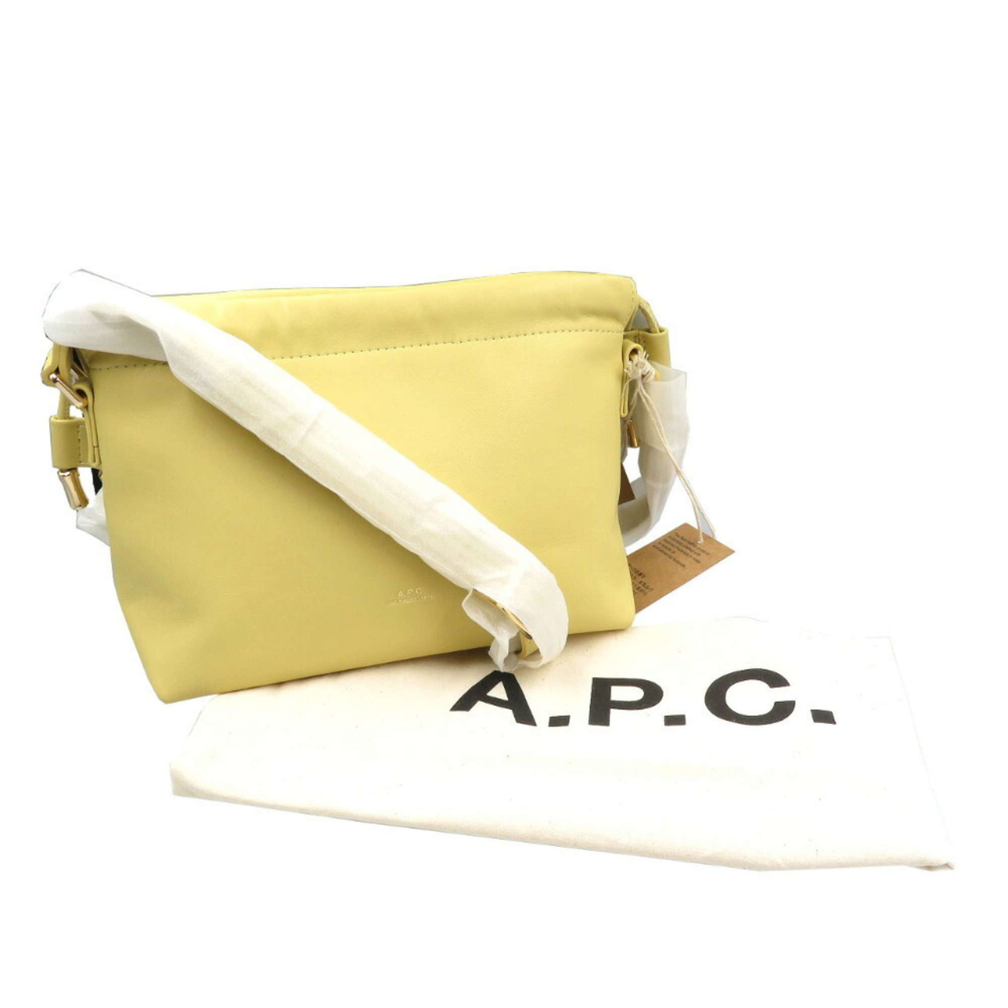 A.P.C. ninon mini PUAAT-F61582 polyurethane polyester pale yellow shoulder bag 0917A.P.C.