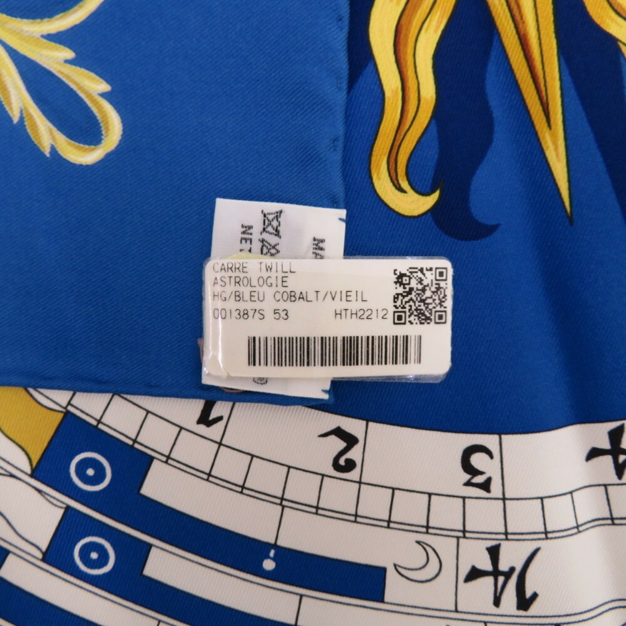 Hermes Carre 90 Astrology ASTROLOGIE Silk Blue Cobalt Vieille All Scarf Muffler 0225HERMES