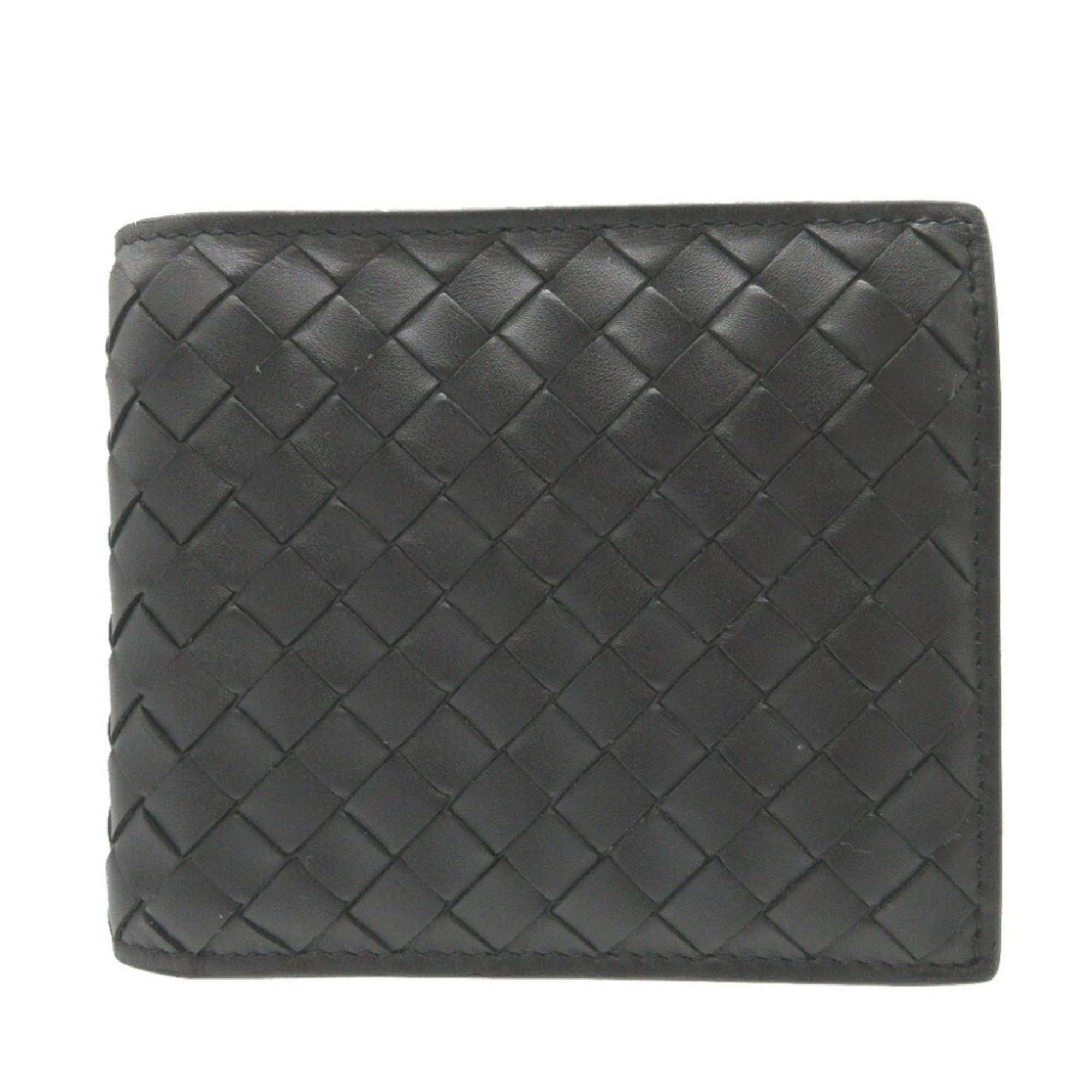 Bottega Veneta Intrecciato Leather Black Bi-fold Wallet 1602BOTTEGA VENETA