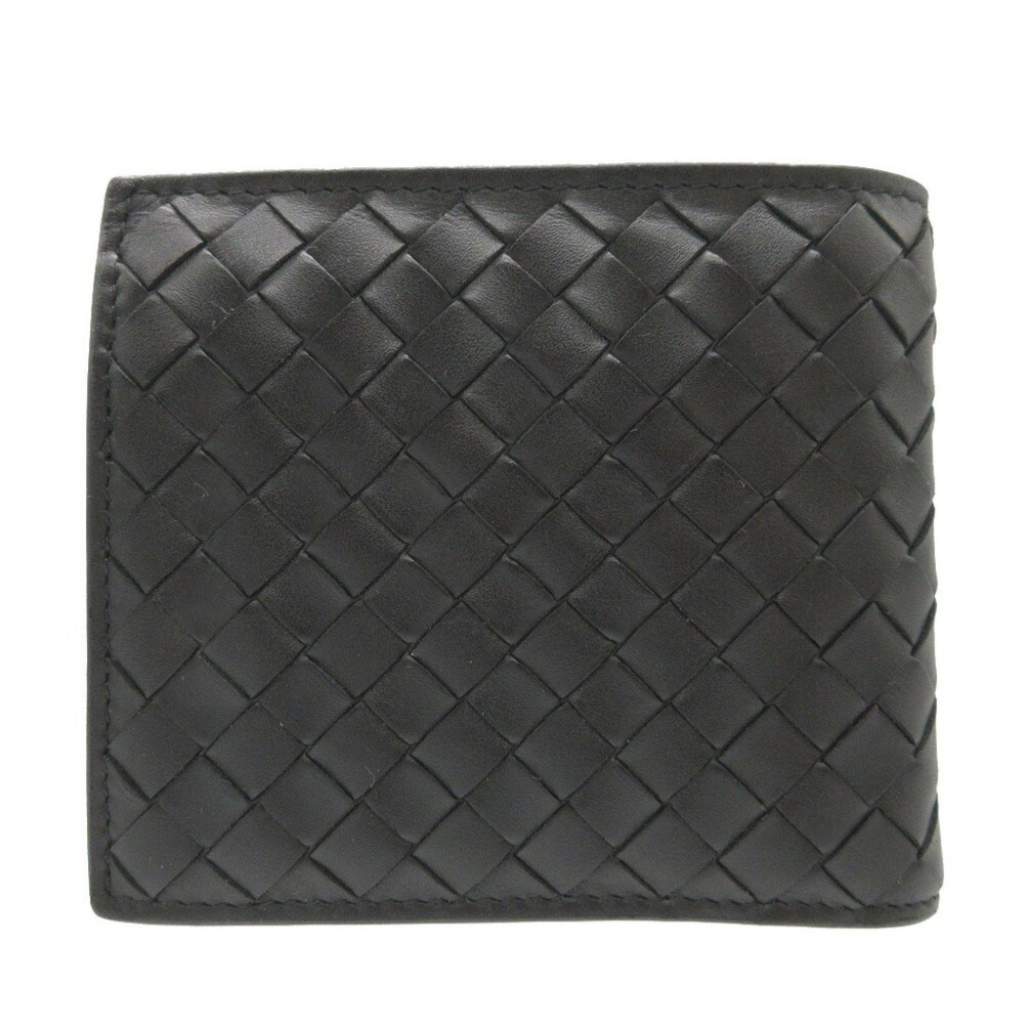 Bottega Veneta Intrecciato Leather Black Bi-fold Wallet 1602BOTTEGA VENETA