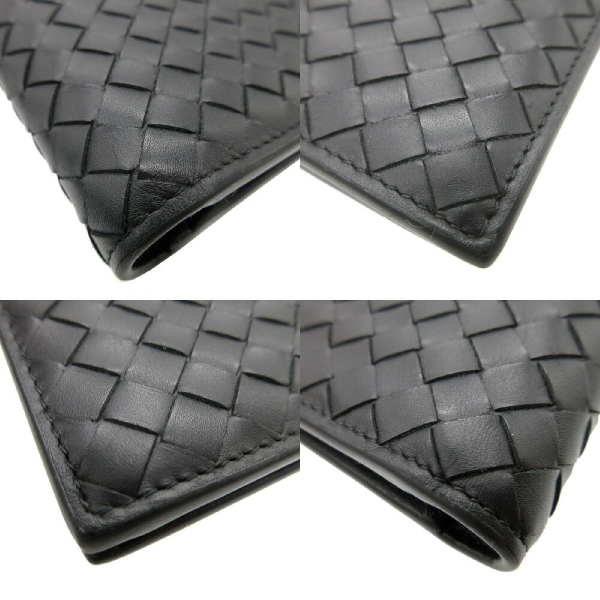 Bottega Veneta Intrecciato Leather Black Bi-fold Wallet 1602BOTTEGA VENETA