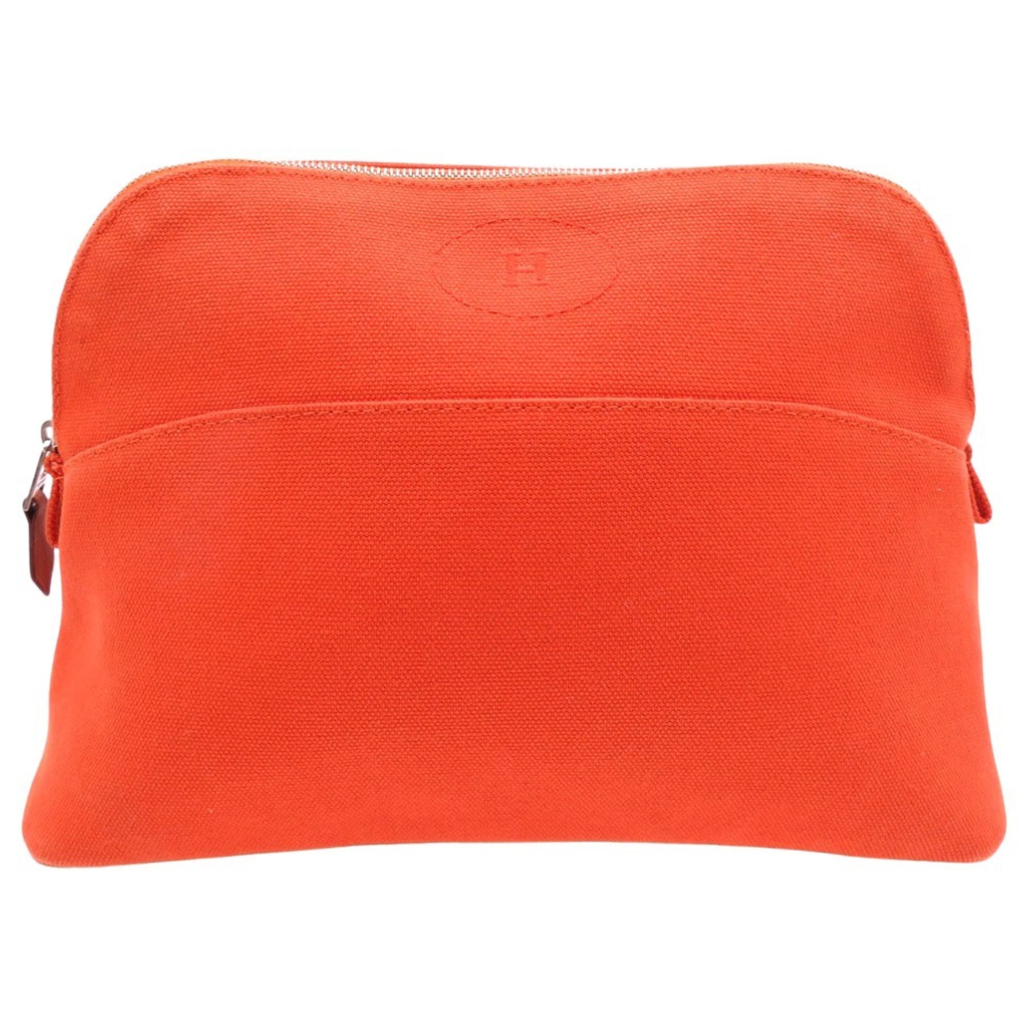 Hermes Bolide Pouch MM Orange Canvas Cotton 1806HERMES