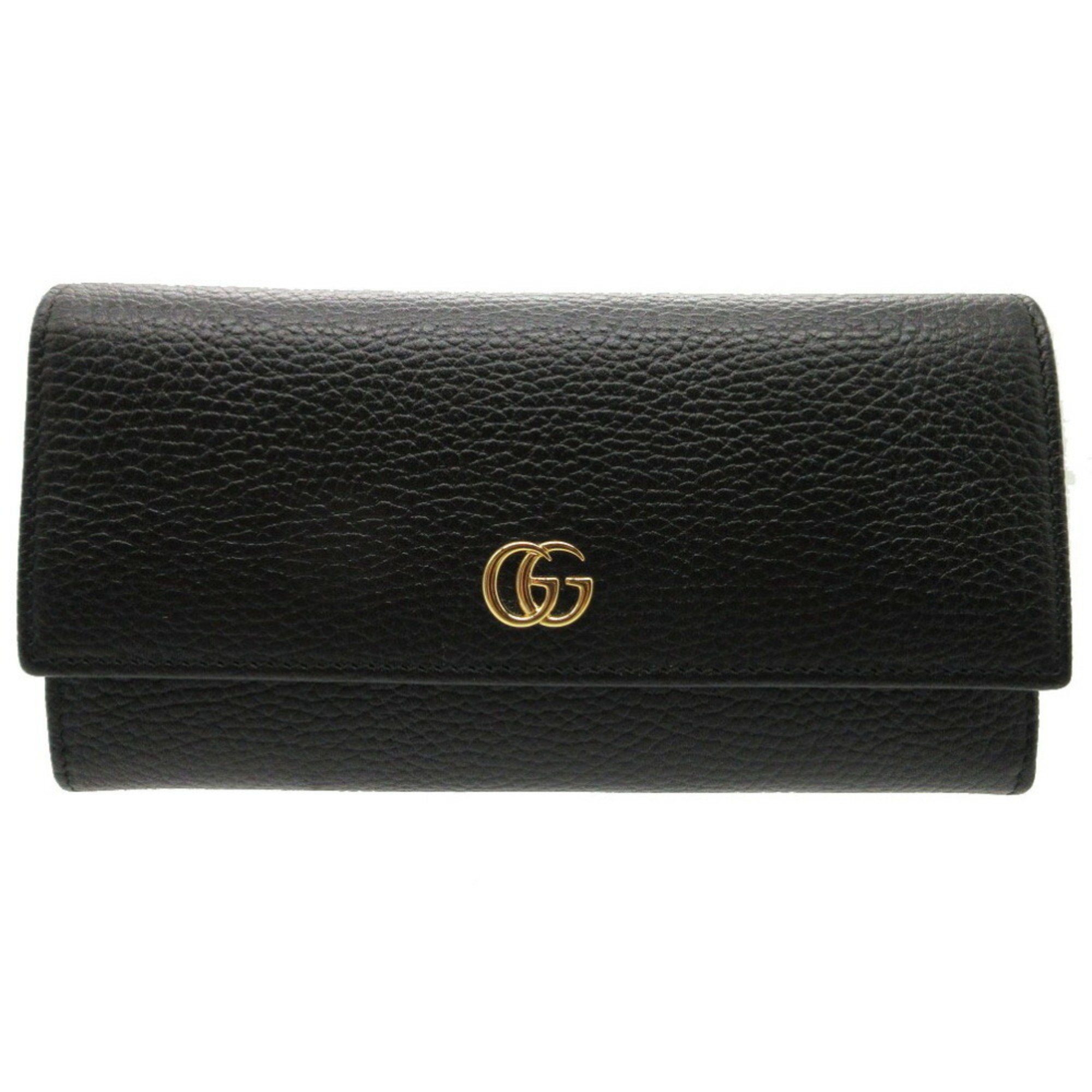 Gucci GG Petit Marmont Leather Black 456116 Long Wallet 1127 GUCCI