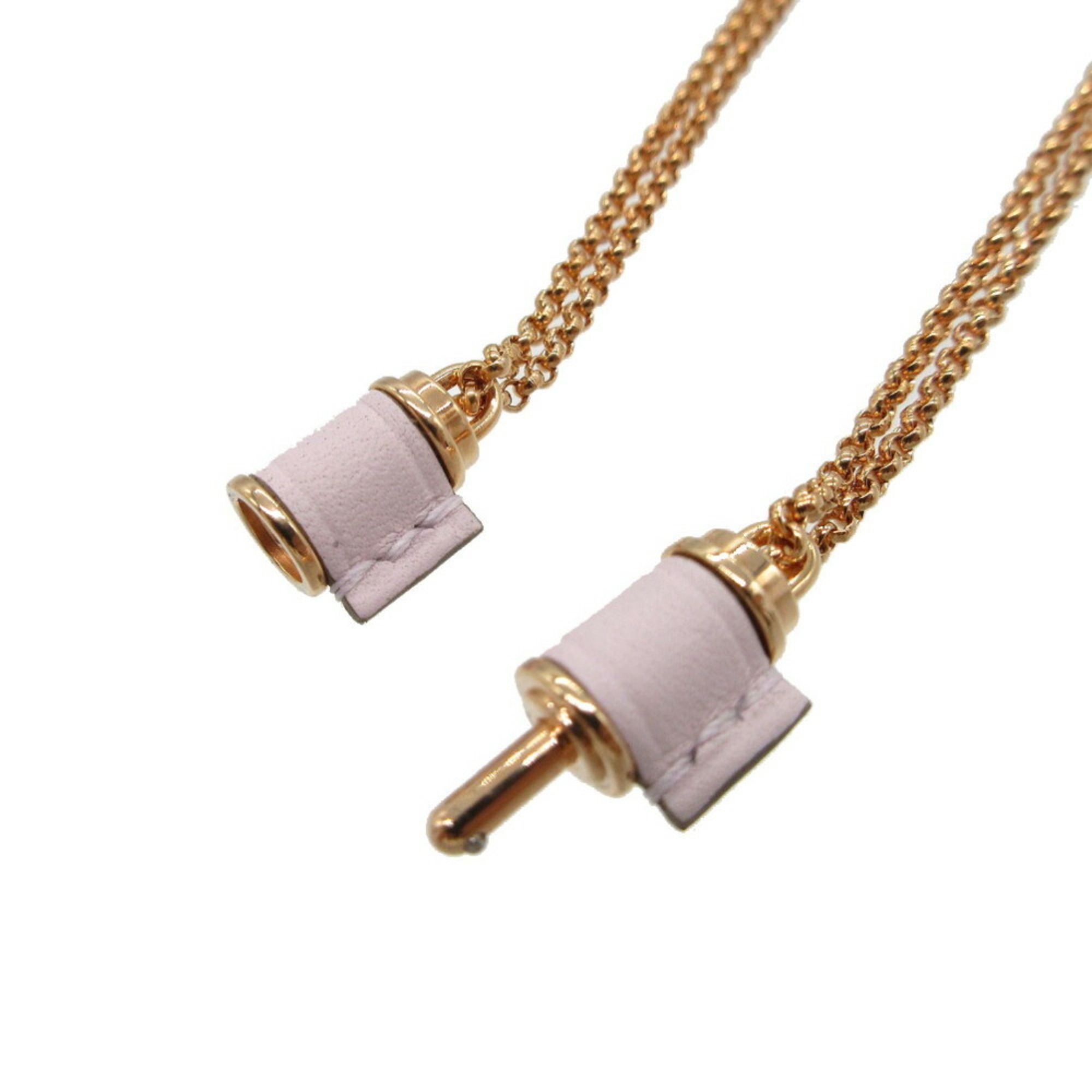 Hermes Charnier PM Necklace in Swift Leather/Leather, Mauve Pale 1846HERMES