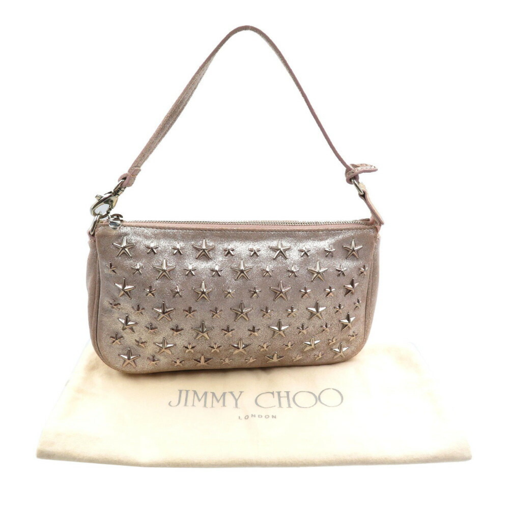 Jimmy Choo Star Studs Leather Pink Pouch 0984JIMMY CHOO