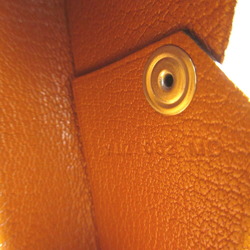 Hermes Calvi Chevre Brown Y Stamp () Card Case 1216 HERMES