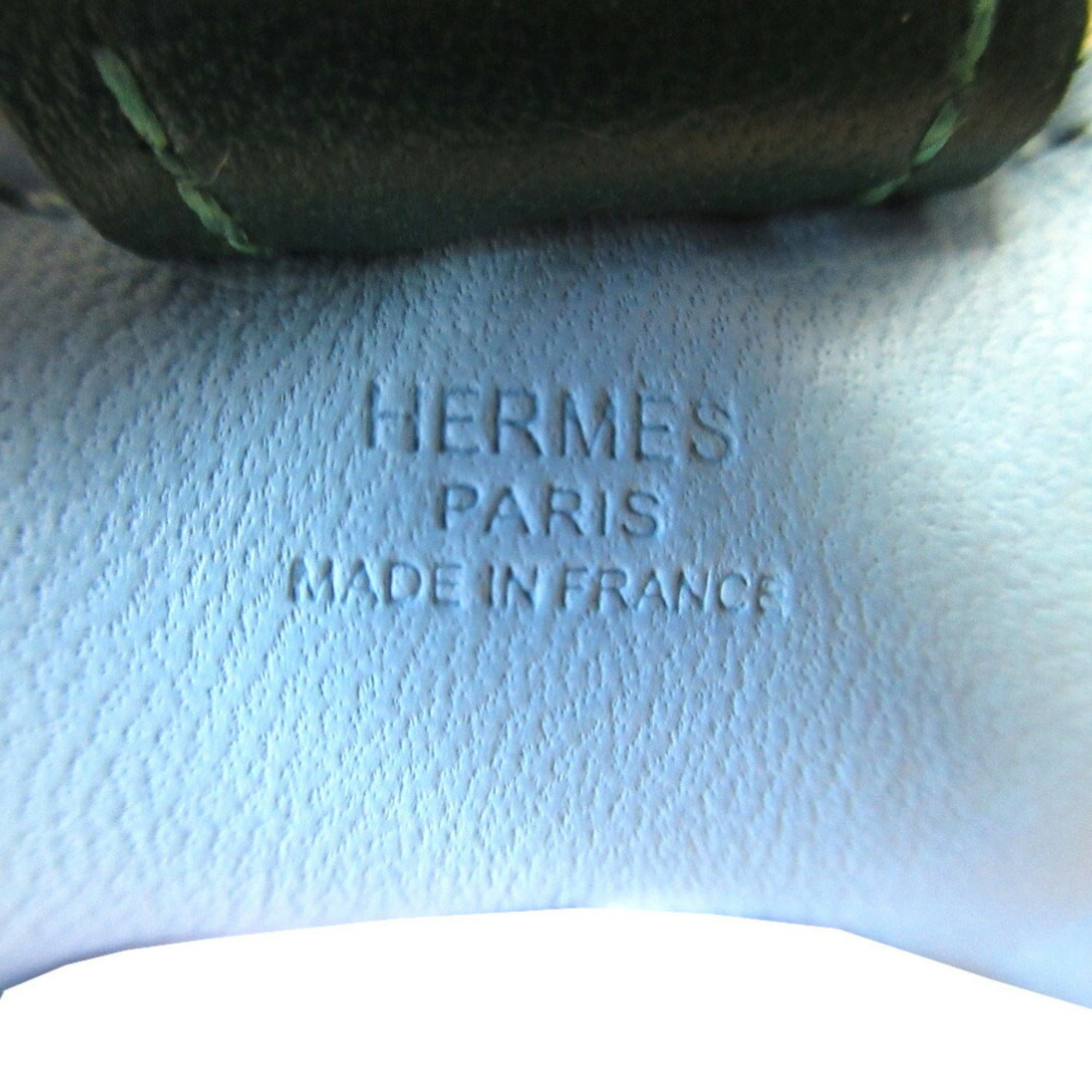 Hermes Rodeo PM Anjou Miro Celeste Cre Malachite Bag Charm Keychain Leather Light Blue 1746HERMES