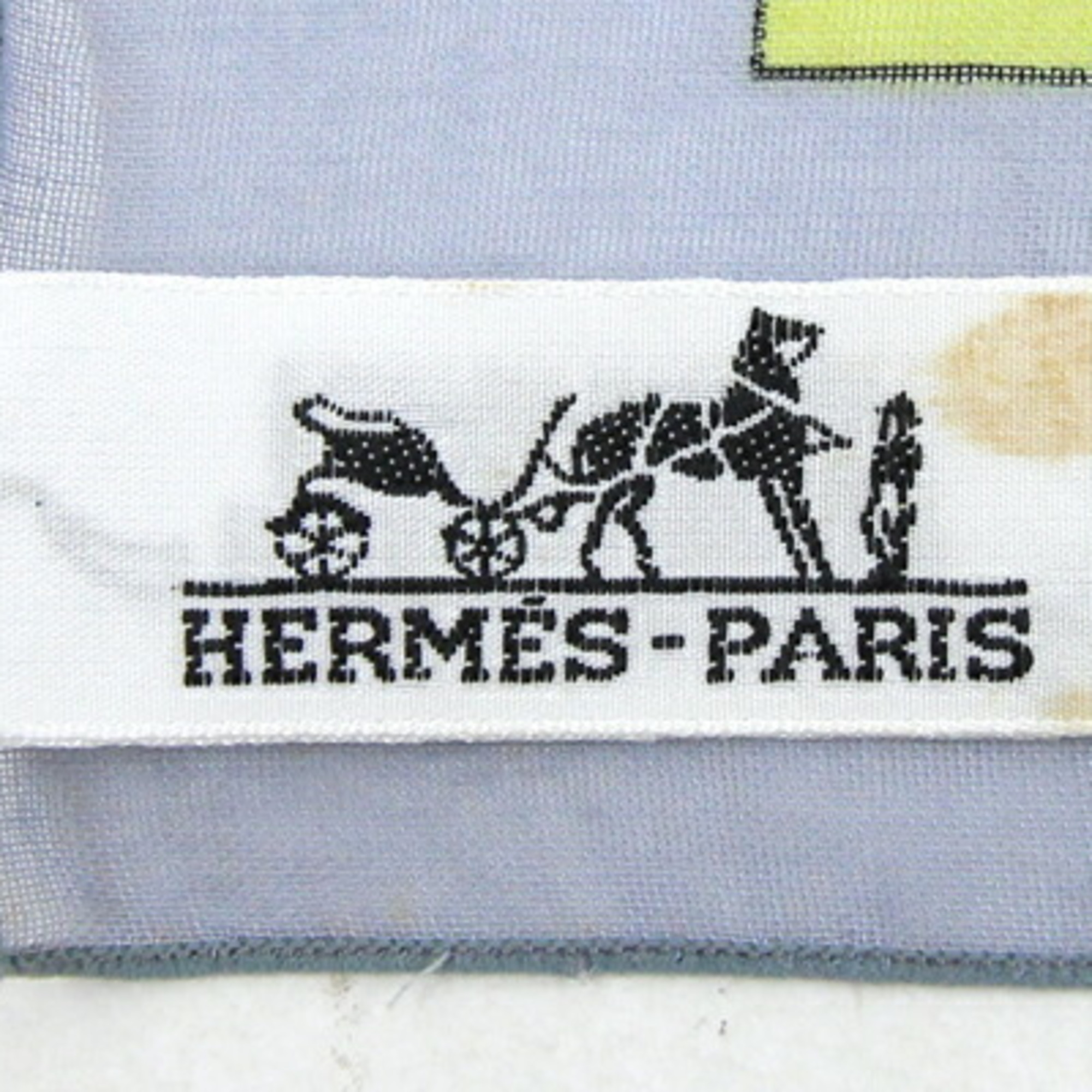 Hermes scarf muffler black green grey 100% cotton chiffon large stole fish pattern women's HERMES