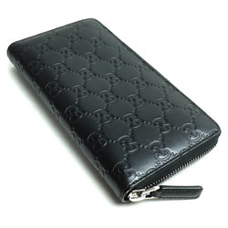 GUCCI Guccissima Signature Zip Around Wallet Long Round Black 307987 Men's