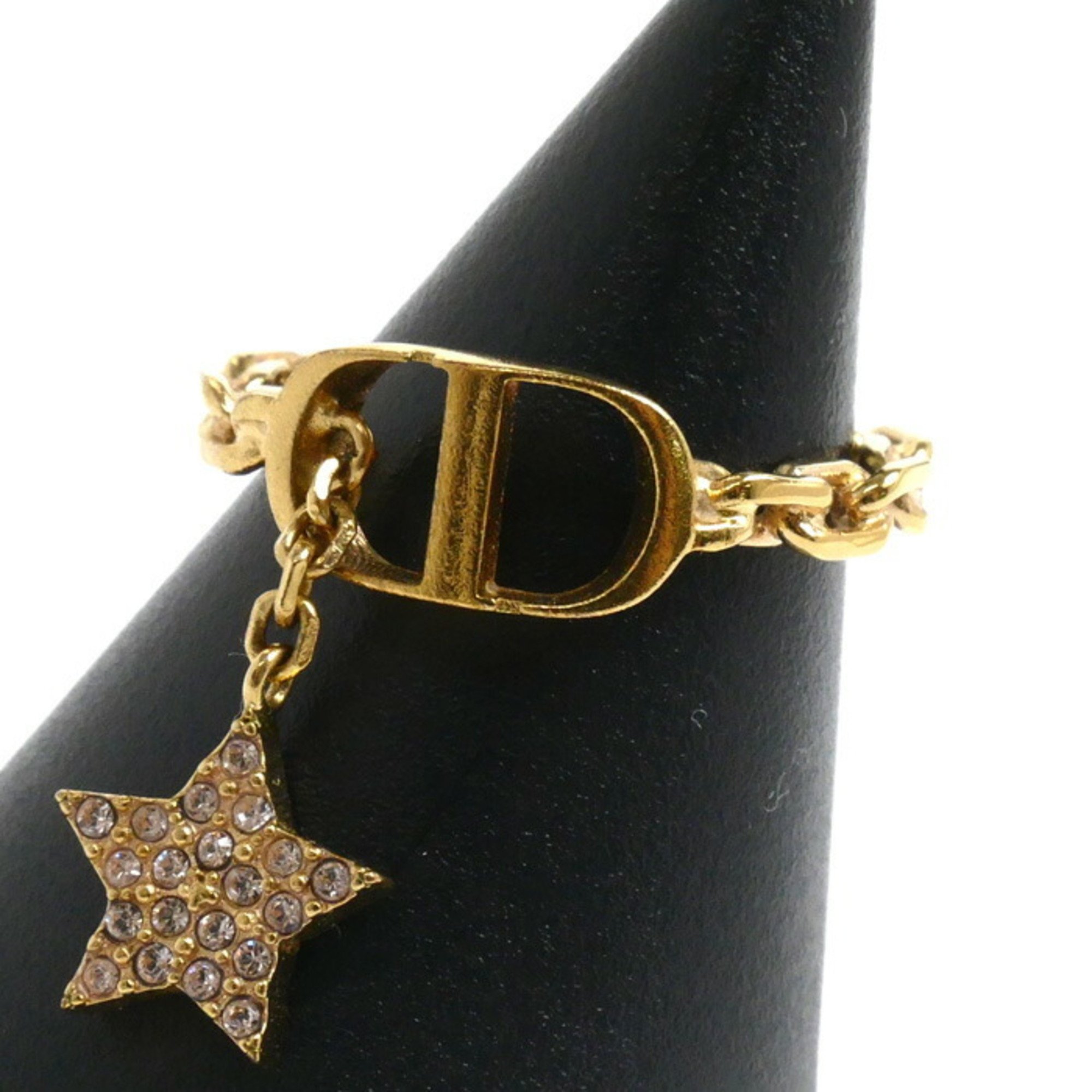 Christian Dior PETIT CD Star Charm Ring R0903PMTCY Size 11 2.3g Women's