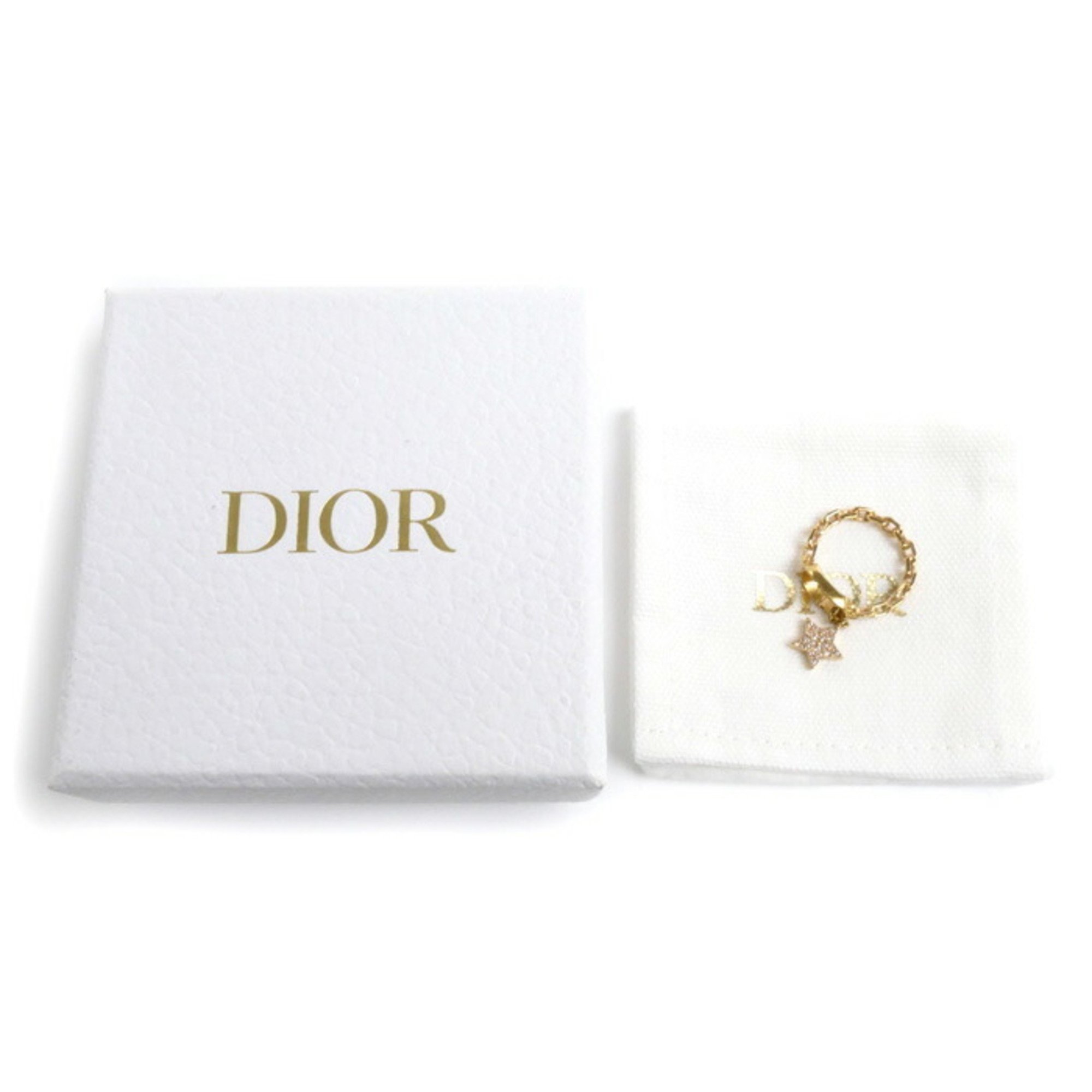 Christian Dior PETIT CD Star Charm Ring R0903PMTCY Size 11 2.3g Women's