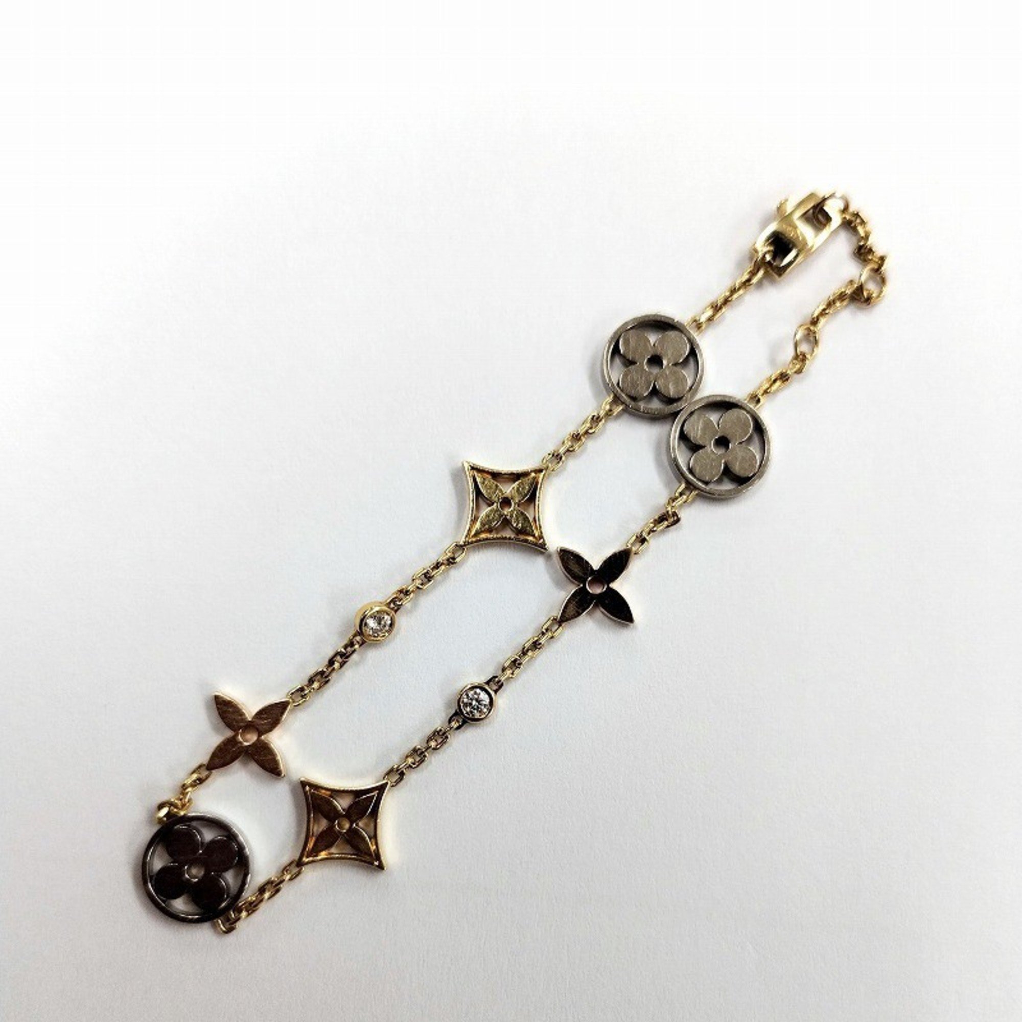 Louis Vuitton Au750 Idylle Bracelet Q95286 2 Diamonds 7.2g Damaged at the official store JA-18968