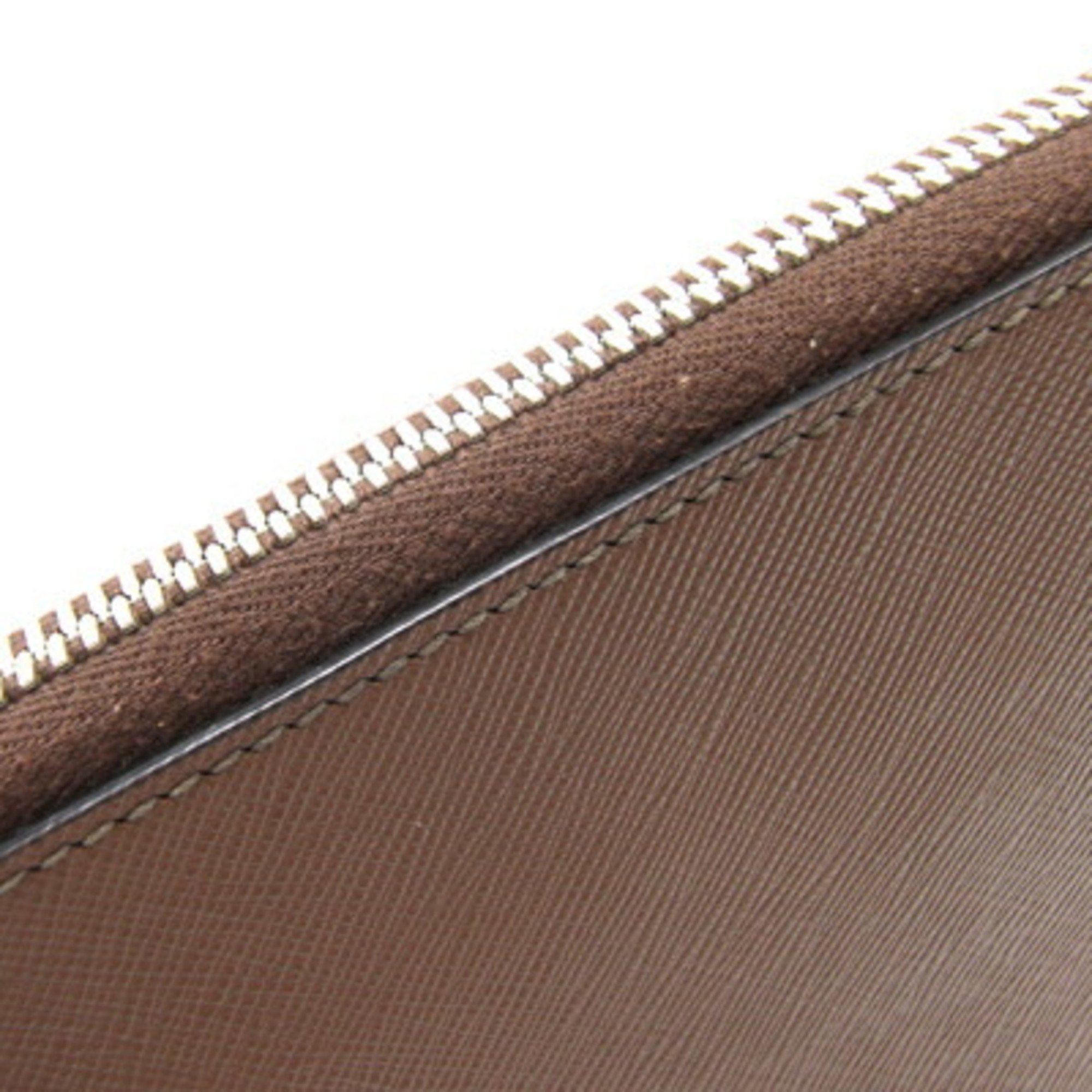 Prada Clutch Bag 2VN001 Dark Brown Leather Document Case Second Men's PC PRADA