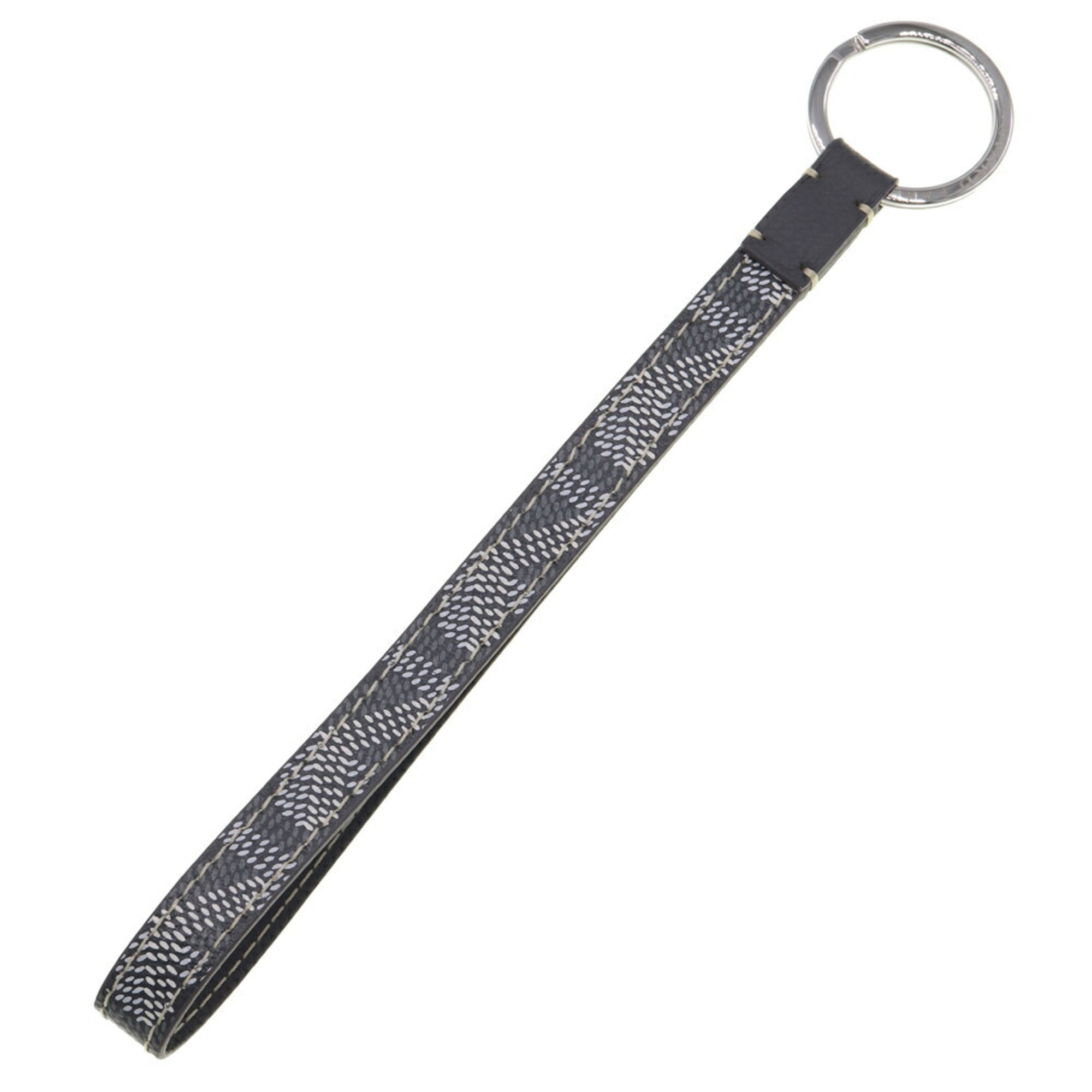 Goyard Key Ring Sesame Chain Grey Leather Holder Strap Accessory Women Men GOYARD