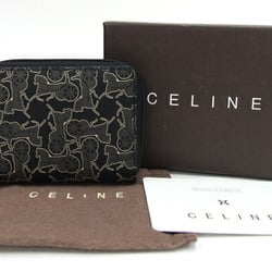 Celine Coin Case Sulky Black PVC Purse Compact Wallet Round Women's CELINE