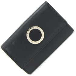 BVLGARI 6-ring key case 20236 Black leather Women's Men's