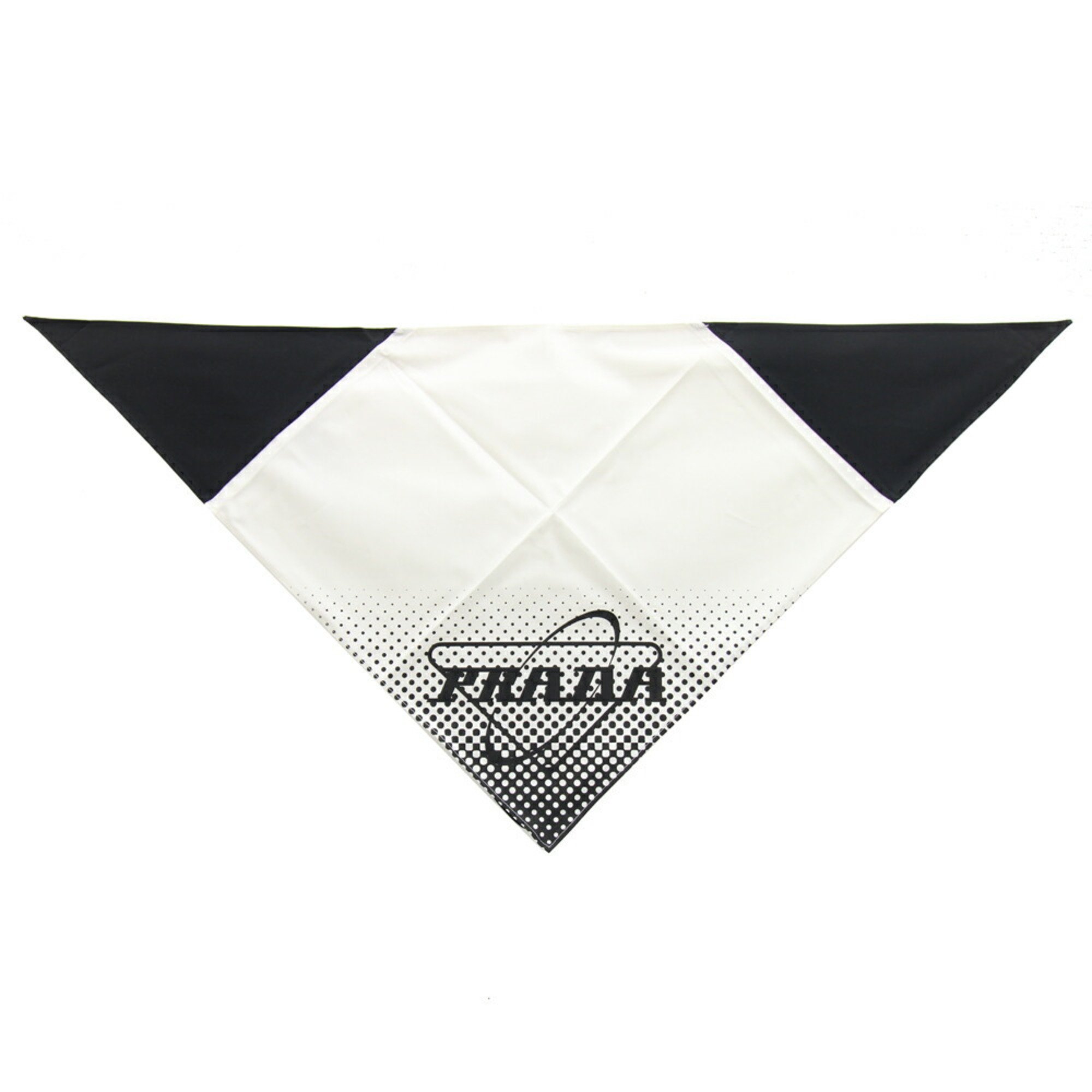 Prada Triangle Scarf White Black 100% Cotton Miyashita Park Memorial Women Men PRADA