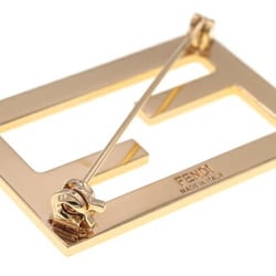 FENDI Brooch FF Gold Metal Women's