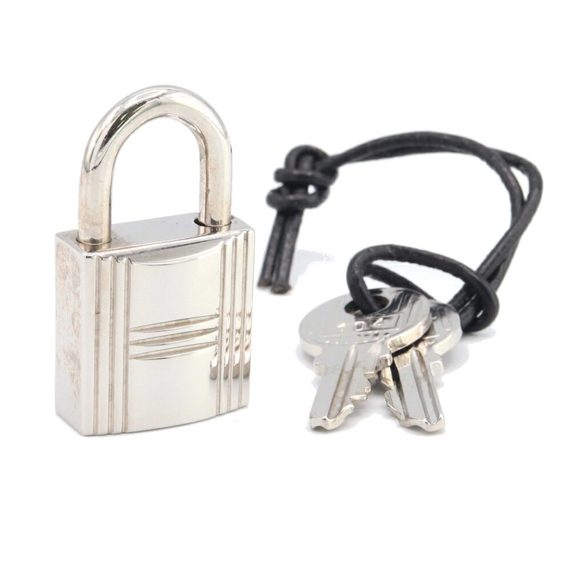 Hermes Padlock, Silver Metal, Key, Women's, Men's, Unisex, HERMES