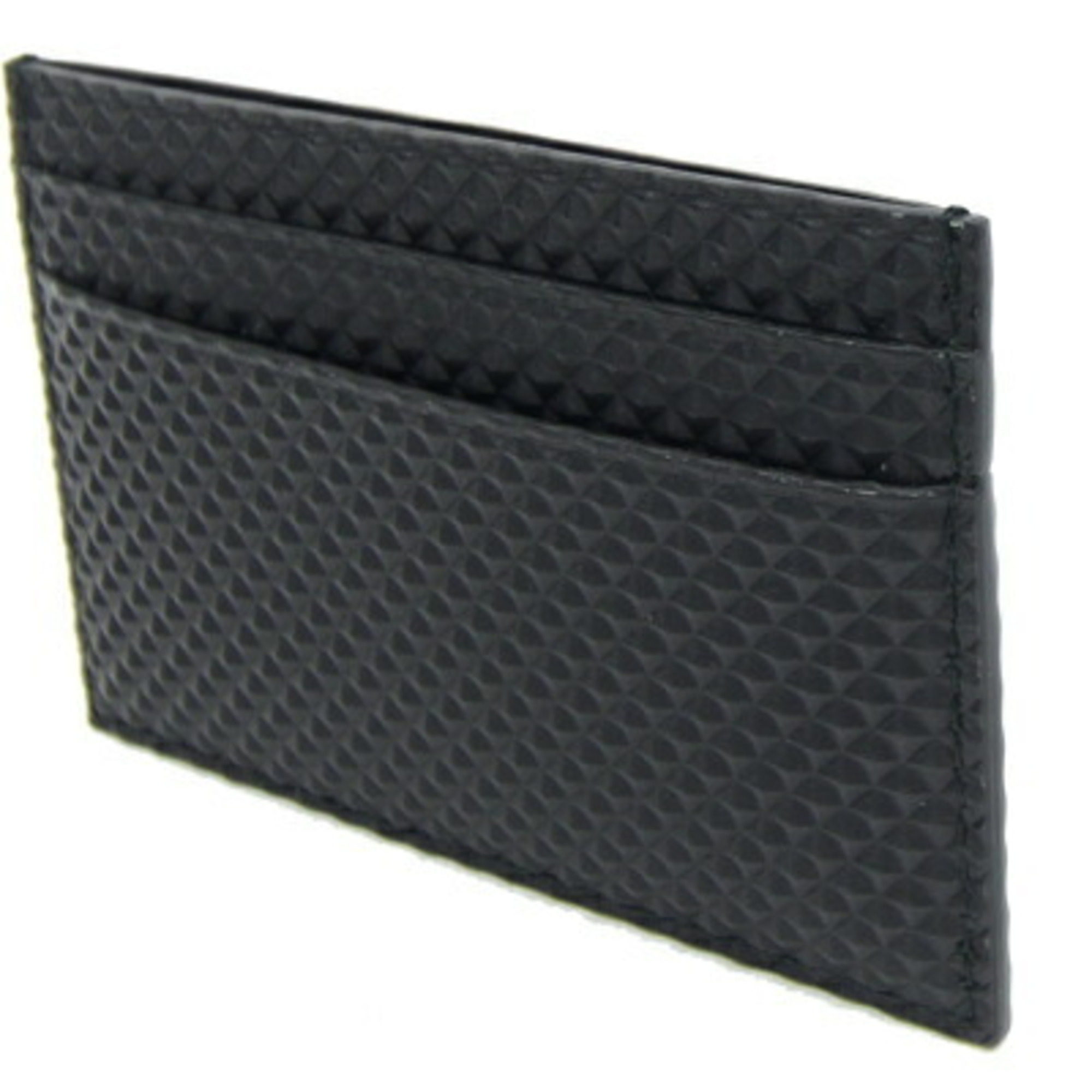 Tiffany card case, black leather, pass black, men's, women's, TIFFANY&Co.