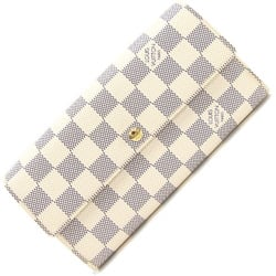 Louis Vuitton Bi-fold Long Wallet Damier Azur Portefeuille Sarah N61735 White Men's Women's LOUIS VUITTON