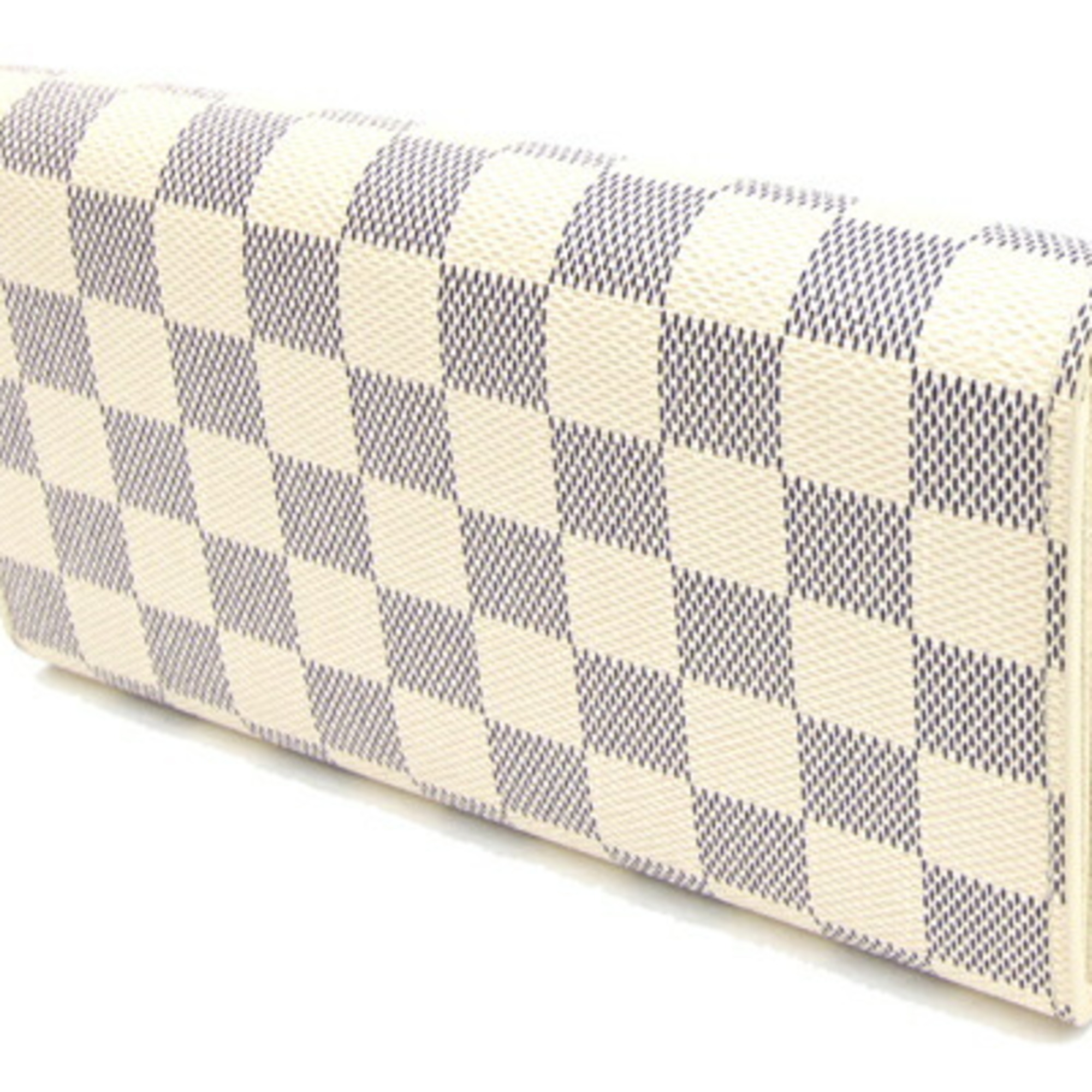 Louis Vuitton Bi-fold Long Wallet Damier Azur Portefeuille Sarah N61735 White Men's Women's LOUIS VUITTON