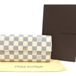 Louis Vuitton Bi-fold Long Wallet Damier Azur Portefeuille Sarah N61735 White Men's Women's LOUIS VUITTON