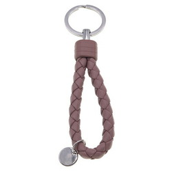 Bottega Veneta Key Ring Intrecciato 113539 Smoky Pink Leather Holder Keys Women's BOTTEGA VENETA