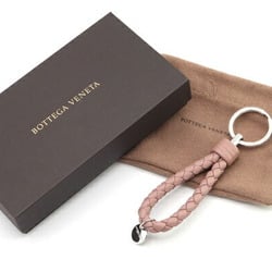 Bottega Veneta Key Ring Intrecciato 113539 Smoky Pink Leather Holder Keys Women's BOTTEGA VENETA