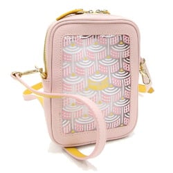 FAURE LE PAGE Shoulder Bag Pink Yellow Vinyl Leather Women's